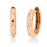 Creolen 18 kt RG, 6 Brill. 0,04 ct, W-pi