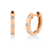 Creolen 18 kt RG, 6 Brill. 0,07 ct, W-pi