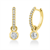 Creolen 18 kt GG, 2 Brill. 0,35 ct, TW-si, 24 Brill. 0,17 ct, TW-si