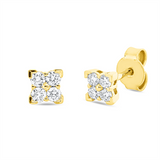 Ohrstecker 18 kt GG, 8 Brill. 0,31 ct, TW-si