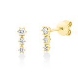 Ohrschmuck 18 kt GG, 6 Brill. 0,19 ct, TW-si