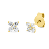 Ohrstecker 18 kt GG, 8 Brill. 0,27 ct, TW-si, 2 Brill. 0,02 ct, TW-si