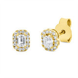 Ohrstecker 18 kt GG, 2 Sm.schliff 0,32 ct, TW-si, 28 Brill. 0,11 ct, TW-si