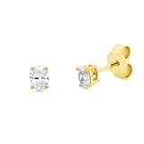 Ohrstecker 18 kt GG, 2 Oval 0,38 ct, TW-si