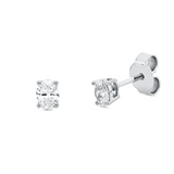 Ohrstecker 18 kt WG, 2 Oval 0,38 ct, TW-si