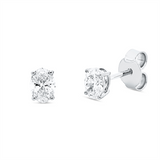 Ohrstecker 18 kt WG, GIA 1529768495, GIA 6522350965, 1 Oval 0,31 ct, D-vs1, 1 Oval 0,30 ct, D-vs1