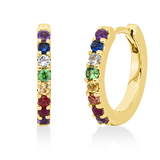 Creolen 18 kt GG, 16 Saphire 0,20 ct fancy