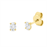 Ohrstecker 18 kt GG, 2 Oval 0,32 ct, TW-si