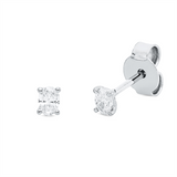 Ohrstecker 18 kt WG, 2 Oval 0,18 ct, TW-si
