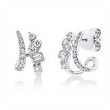 Ohrstecker 18 kt WG, 10 Brill. 0,04 ct,8 Brill. 0,28 ct,  4 Bag. 0,08 ct, TW-si, 14 Brill. 0,18 ct, TW-si