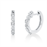 Creolen 18 kt WG, 12 Fant-Schl. 0,45 ct, TW-vsi/si