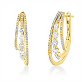 Creolen 18 kt GG, 110 Fant-Schl. 0,74 ct, TW-si/pi