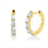 Creolen 18 kt GG, 20 Trap. 0,29 ct, TW-si