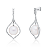 Ohrschmuck 18 kt WG, 112 Brill. 0,68 ct, F-vsi, 2 SS weiß 12 mm