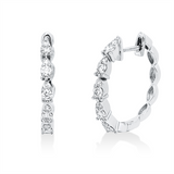 Creolen 18 kt WG, 20 Brill. 0,43 ct, F-si