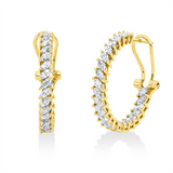 Creolen 18 kt GG, 48 Nav. 1,70 ct, TW-vsi/si