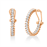 Creolen 18 kt RG, 48 Nav. 1,78 ct, TW-vsi/si