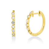 Creolen 18 kt GG, 8 Tropfen 0,40 ct, TW-si, 6 Brill. 0,21 ct, TW-si