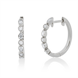 Creolen 18 kt WG, 8 Tropfen 0,43 ct, TW-si, 6 Brill. 0,21 ct, TW-si