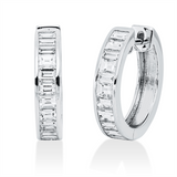 Creolen 18 kt WG, 23 Bag. 1,21 ct, TW-si