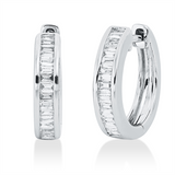 Creolen 18 kt WG, 33 Trap. 0,31 ct, TW-si