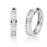 Creolen 18 kt WG, 26 Bag. 0,58 ct, TW-si
