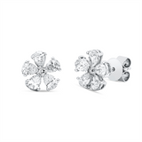 Ohrstecker 18 kt WG, 10 Tropfen 1,37 ct, TW-si, 2 Brill. 0,04 ct, TW-si