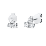 Ohrstecker 18 kt WG, 2 Tropfen 0,17 ct, TW-si, 2 Oval 0,18 ct, TW-si, 2 Brill. 0,17 ct, TW-si
