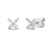 Ohrstecker 18 kt WG, 4 Nav. 0,19 ct, TW-si, 4 Tropfen 0,26 ct, TW-si