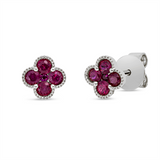 Ohrstecker 18 kt WG, 8 Rubine 0,52 ct rot, 2 Rubine 0,02 ct rot