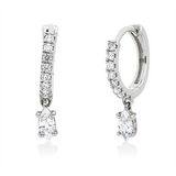 Creolen 18 kt WG, 2 Nav. 0,24 ct, TW-vsi, 16 Brill. 0,17 ct, TW-si