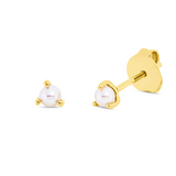 Ohrstecker 18 kt GG, 2 SW weiß 3 mm