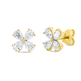 Ohrstecker 18 kt GG, 8 Tropfen 1,20 ct, TW-si