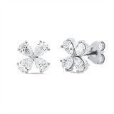 Ohrstecker 18 kt WG, 8 Tropfen 1,20 ct, TW-si