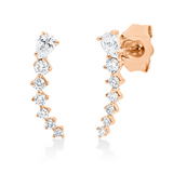 Ohrstecker 18 kt RG, 2 Tropfen 0,10 ct, TW-si, 12 Brill. 0,15 ct, TW-si