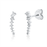 Ohrstecker 18 kt WG, 2 Tropfen 0,10 ct, TW-si, 12 Brill. 0,14 ct, TW-si