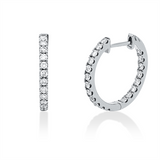 Creolen 18 kt WG, 40 Brill. 0,62 ct, W-si