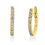Creolen 18 kt GG, 20 Brill. 0,25 ct, TW-si