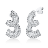 Ohrstecker 18 kt WG, 61 Trap. 1,16 ct, TW-si, 104 Brill. 0,98 ct, TW-si