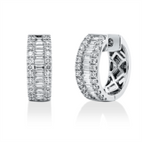 Creolen 18 kt WG, 30 Bag. 0,48 ct, TW-si, 48 Brill. 0,53 ct, TW-si