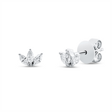 Ohrstecker 18 kt WG, 6 Nav. 0,21 ct, TW-si