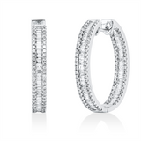 Creolen 18 kt WG, 108 Bag. 0,97 ct, TW-si, 192 Brill. 0,72 ct, TW-si