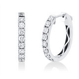 Creolen 18 kt WG, 16 Brill. 0,94 ct, TW-si