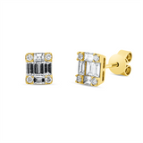 Ohrstecker 18 kt GG, 10 Bag. 0,38 ct, TW-vsi, 8 Brill. 0,07 ct, TW-si