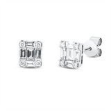 Ohrstecker 18 kt WG, 10 Bag. 0,38 ct, TW-vsi, 8 Brill. 0,07 ct, TW-si