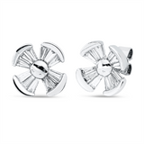 Ohrstecker 18 kt WG, 24 Trap. 0,44 ct, TW-vsi