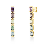 Ohrschmuck 18 kt GG, 10 Farbsteine 5,79 ct multicolor