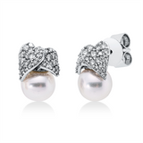 Ohrstecker 18 kt WG, 60 Brill. 0,33 ct, TW-si, 2 SW weiß 6,5 mm
