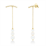 Ohrschmuck 18 kt GG, 14 Brill. 0,15 ct, TW-si, 2 SW weiß 5 mm, 2 SW weiß 6 mm, 2 SW weiß 4 mm