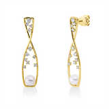 Ohrschmuck 18 kt GG, 22 Brill. 0,54 ct, TW-si, 2 SW weiß 6 mm